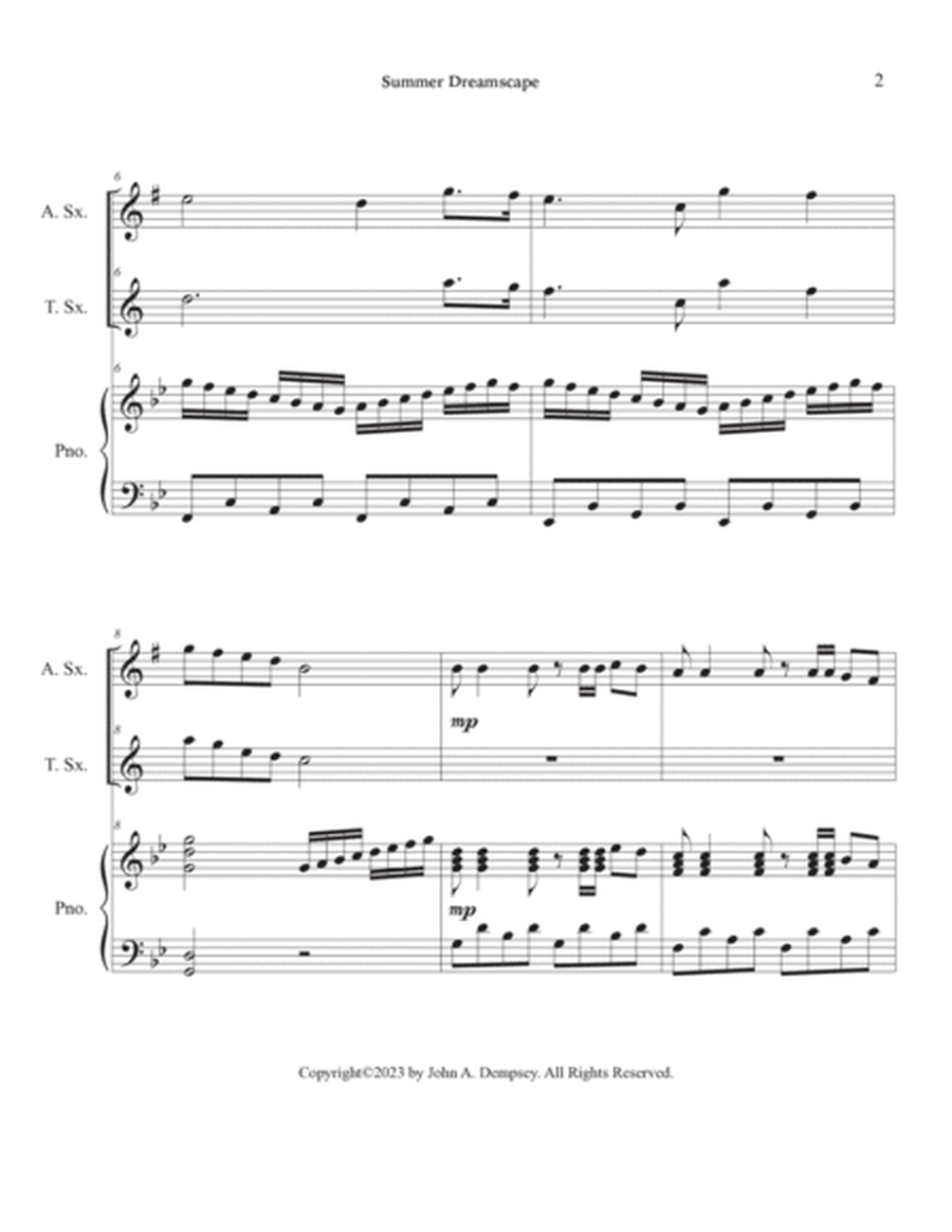 Summer Dreamscape (Trio for Alto Sax, Tenor Sax and Piano) image number null