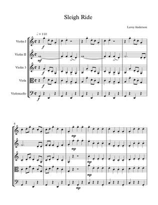 Silent Night String Quartet Score and Parts