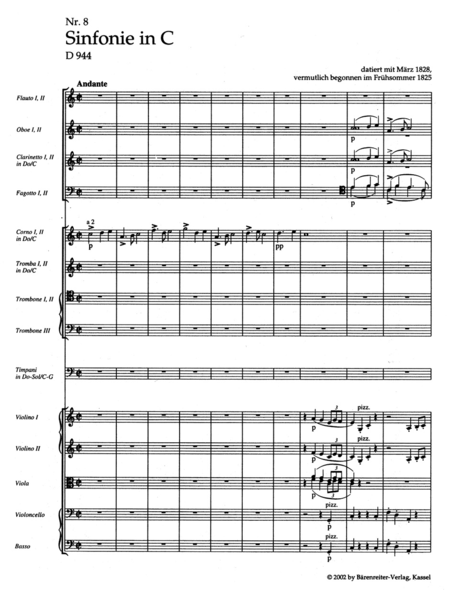 Symphony, No. 8 C major D 944