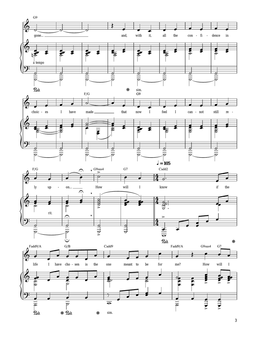 How Will I Know? Piano, Vocal, Guitar scores gallery preview page 3