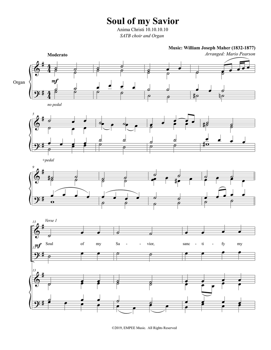 Soul of my Savior (Anima Christi) 4-Part scores gallery preview page 1