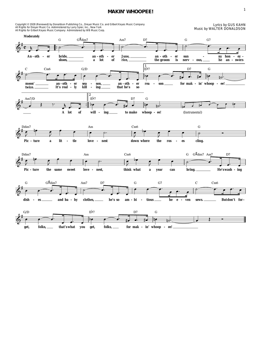 Makin' Whoopee! Makin' Whoopee! Electric Guitar scores gallery preview page 1