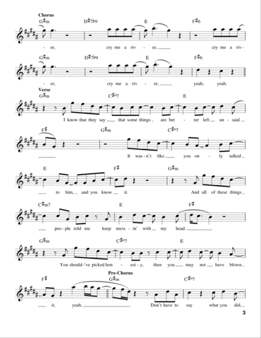 Cry Me A River Cry Me A River Voice scores gallery preview page 3