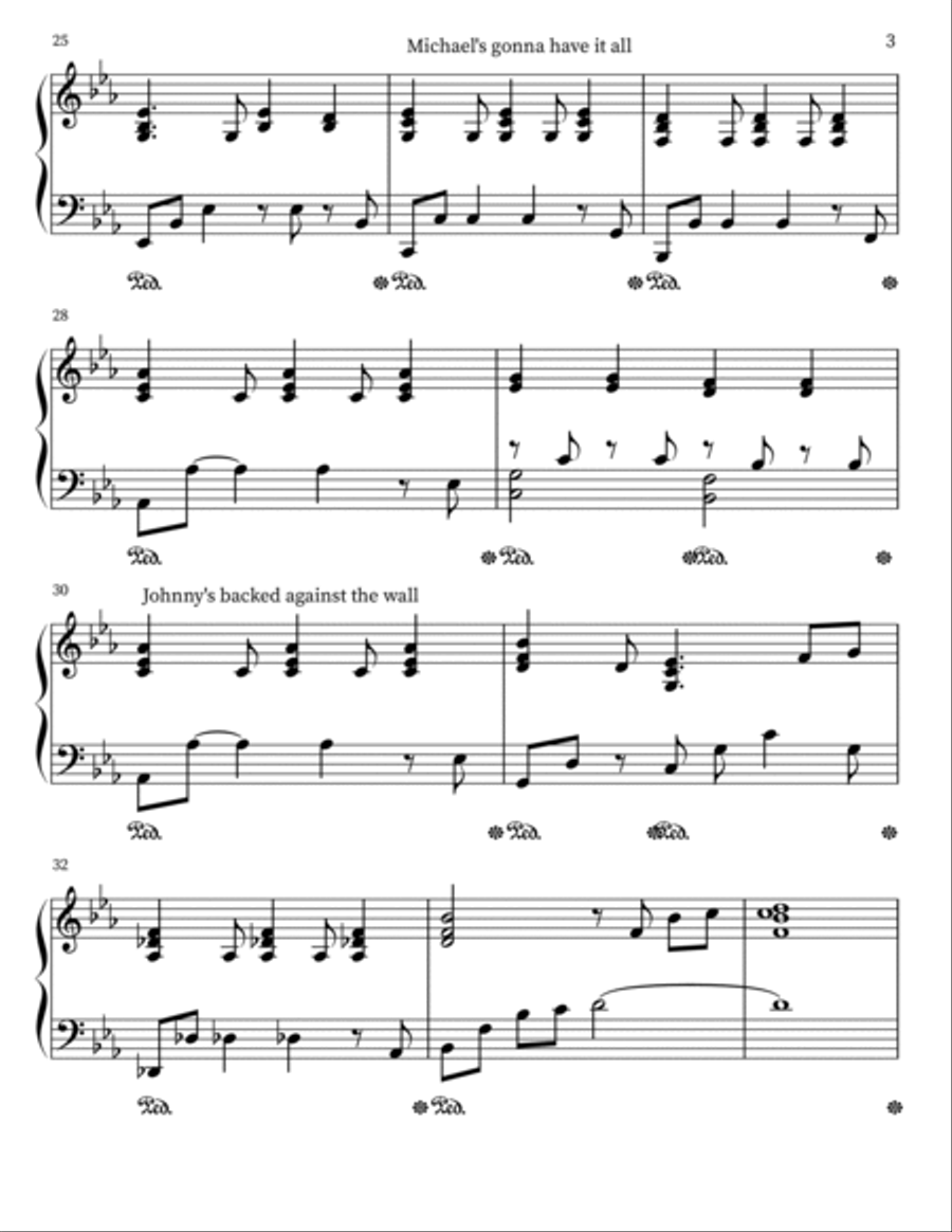 Johnny Can't Decide Easy Piano scores gallery preview page 3