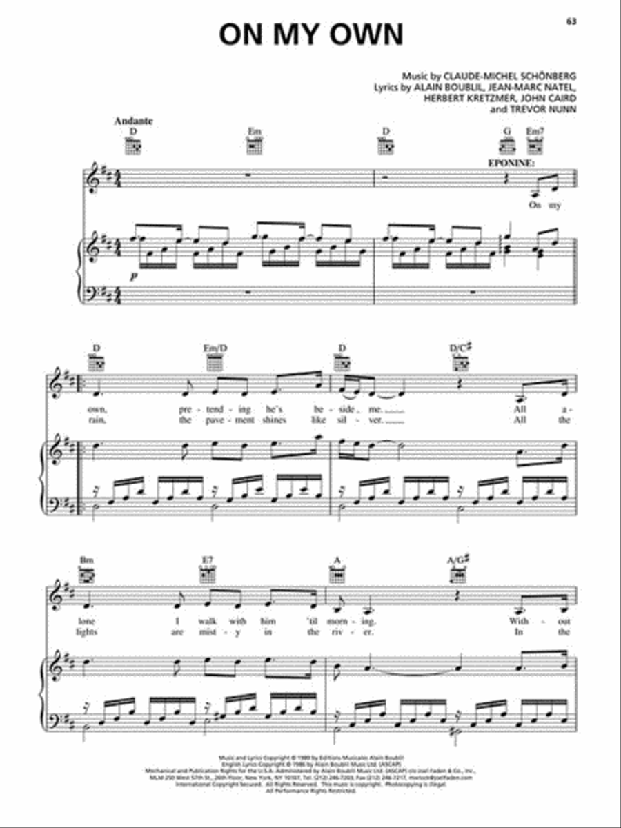 Les Misérables Piano, Vocal, Guitar scores gallery preview page 4