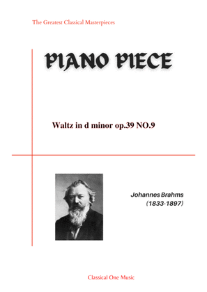 Book cover for Brahms - Waltz in d minor op.39 NO.9