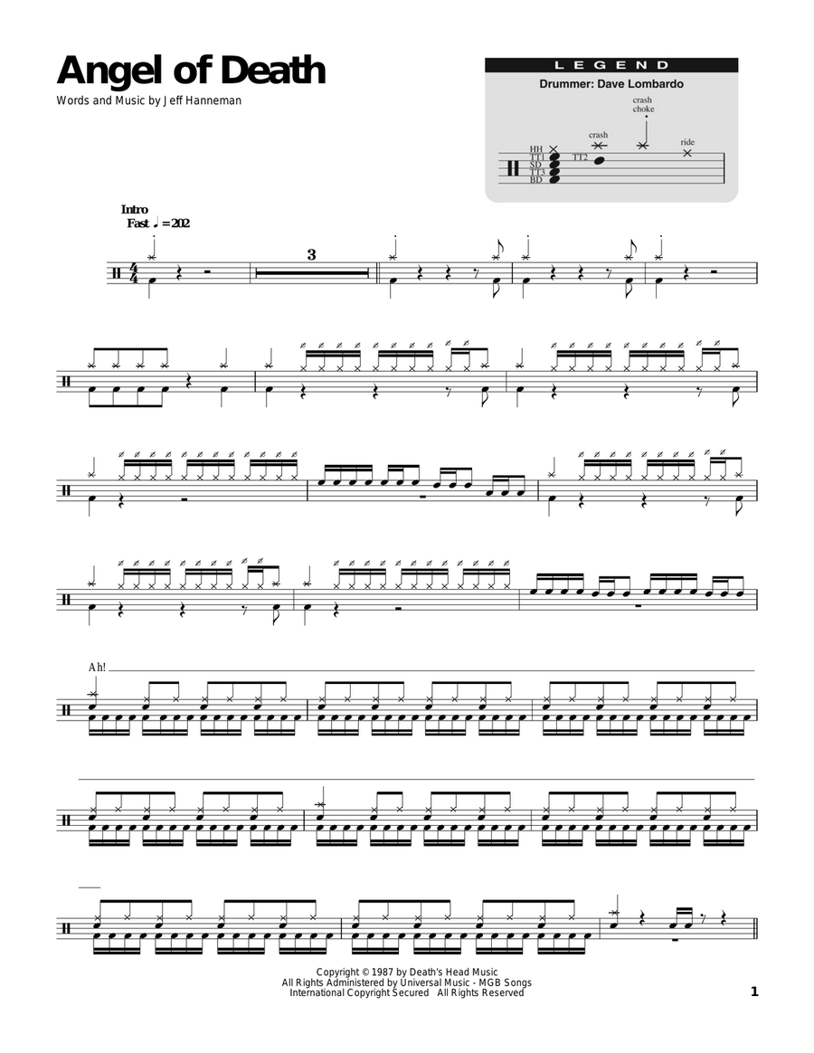 Angel Of Death Drum Set scores gallery preview page 1
