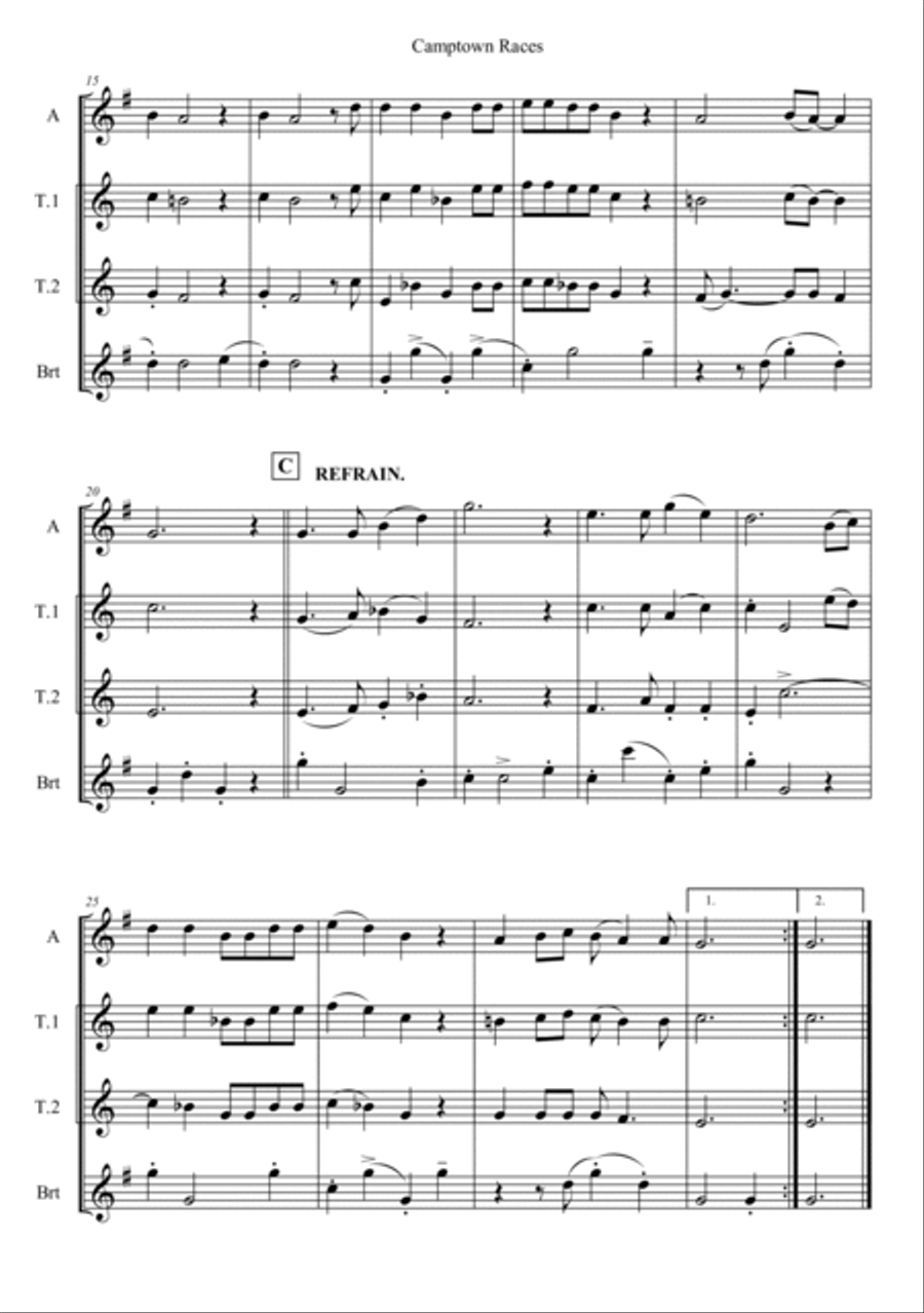 Camptown Races Camptown Races Woodwind Quartet scores gallery preview page 2
