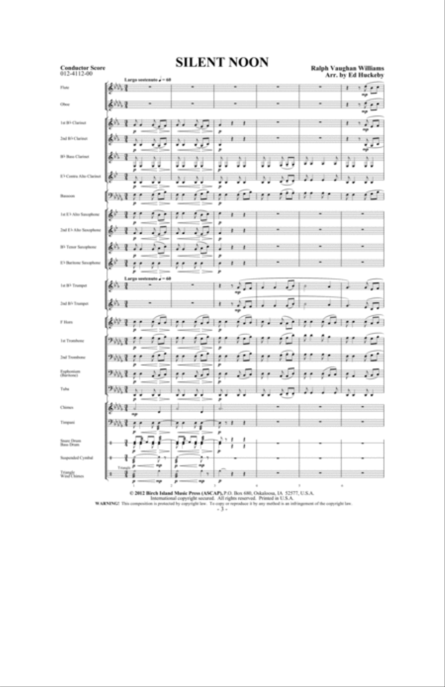 Silent Noon Silent Noon Concert Band scores gallery preview page 2