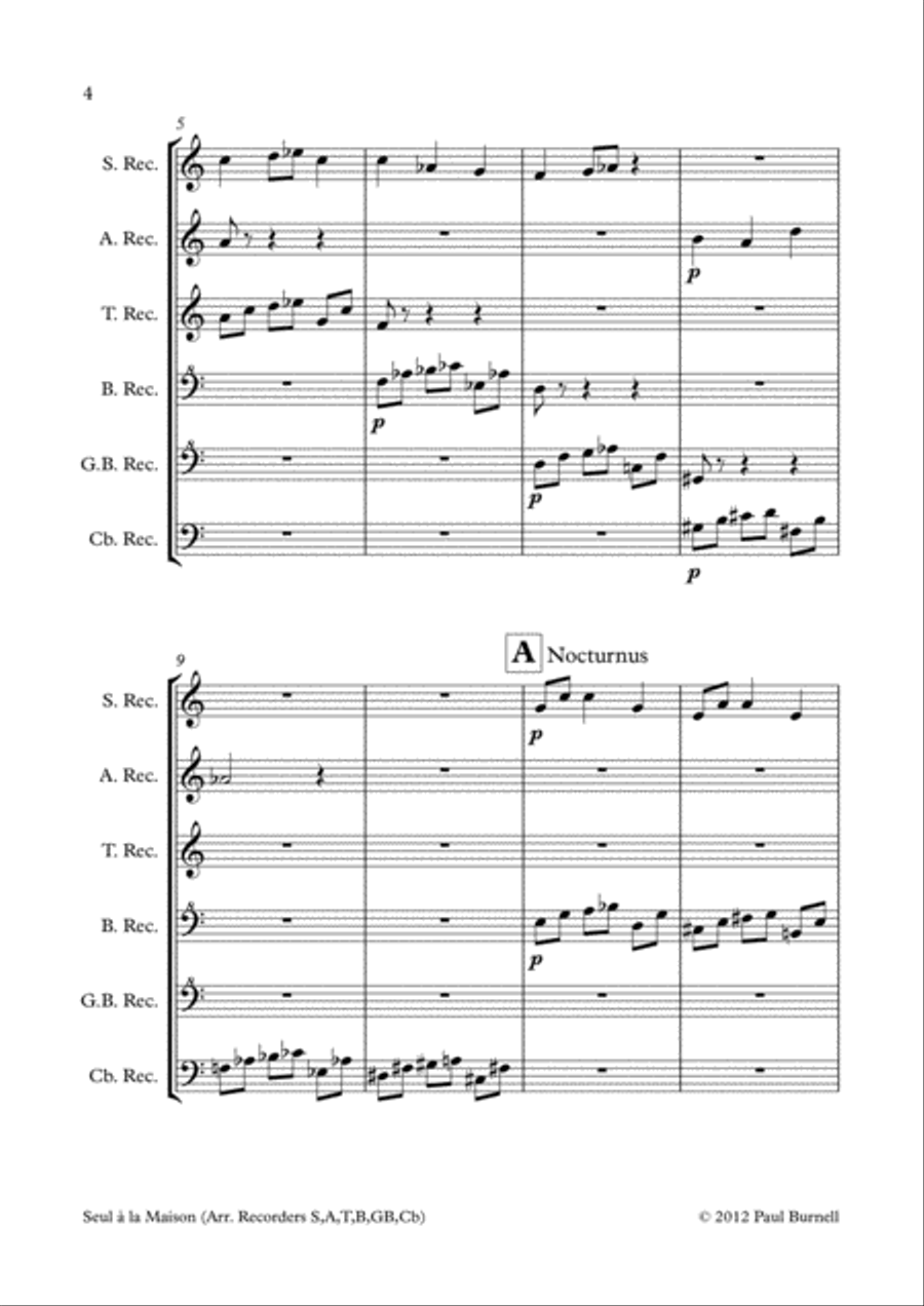 Seul à la Maison Recorder scores gallery preview page 4