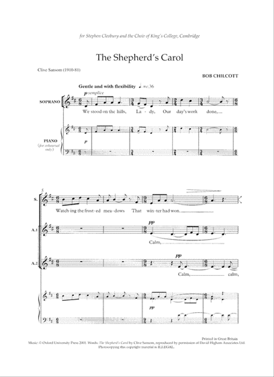 The Shepherd's Carol 4-Part scores gallery preview page 2