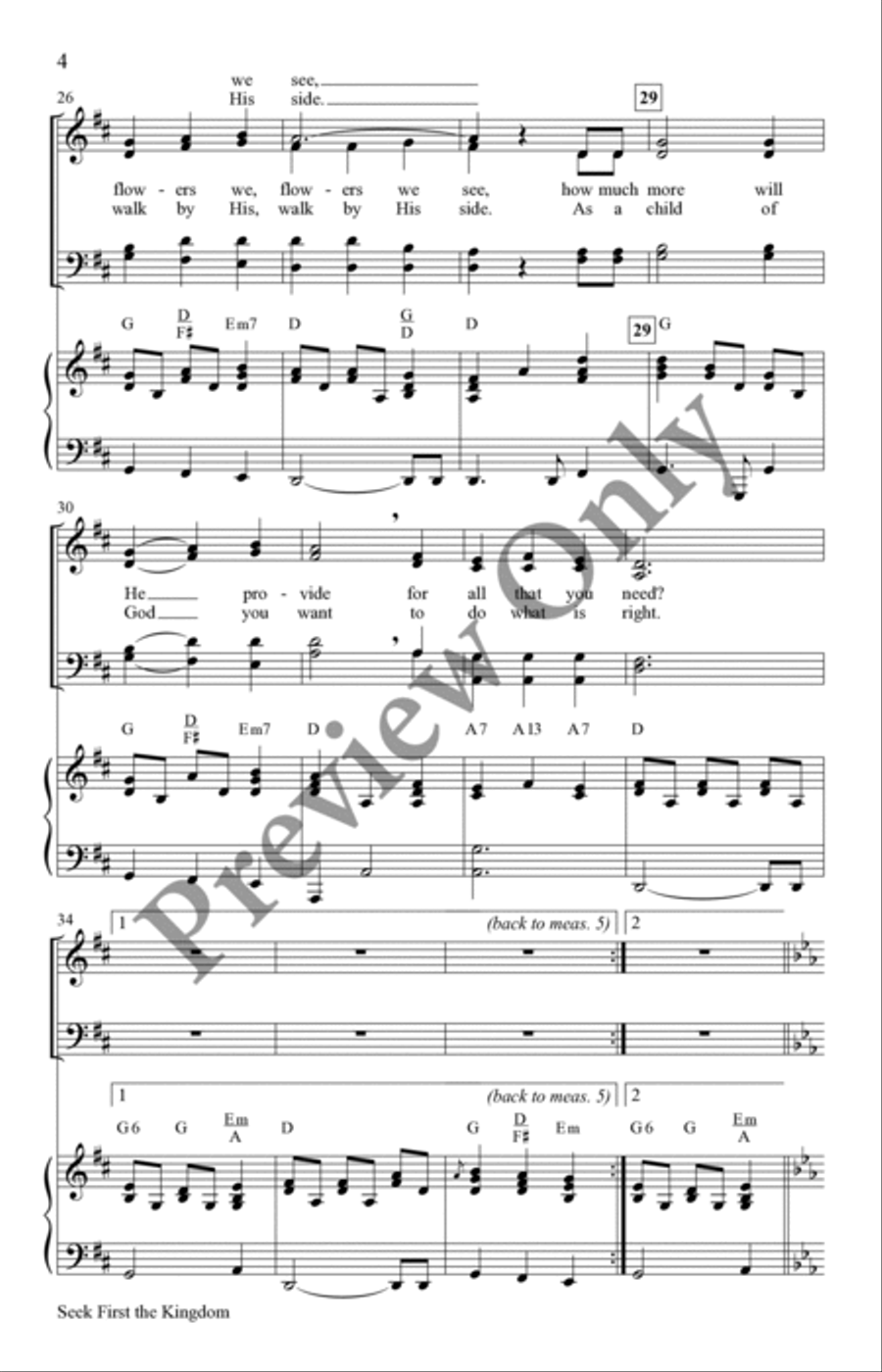 Seek First the Kingdom 4-Part scores gallery preview page 4