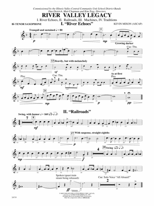 River Valley Legacy (I. River Echoes, II. Railroads, III. Machines, IV. Traditions): B-flat Tenor Saxophone