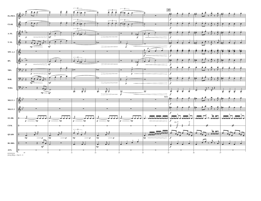 Jersey Boys: Part 3 - Full Score Marching Band scores gallery preview page 4