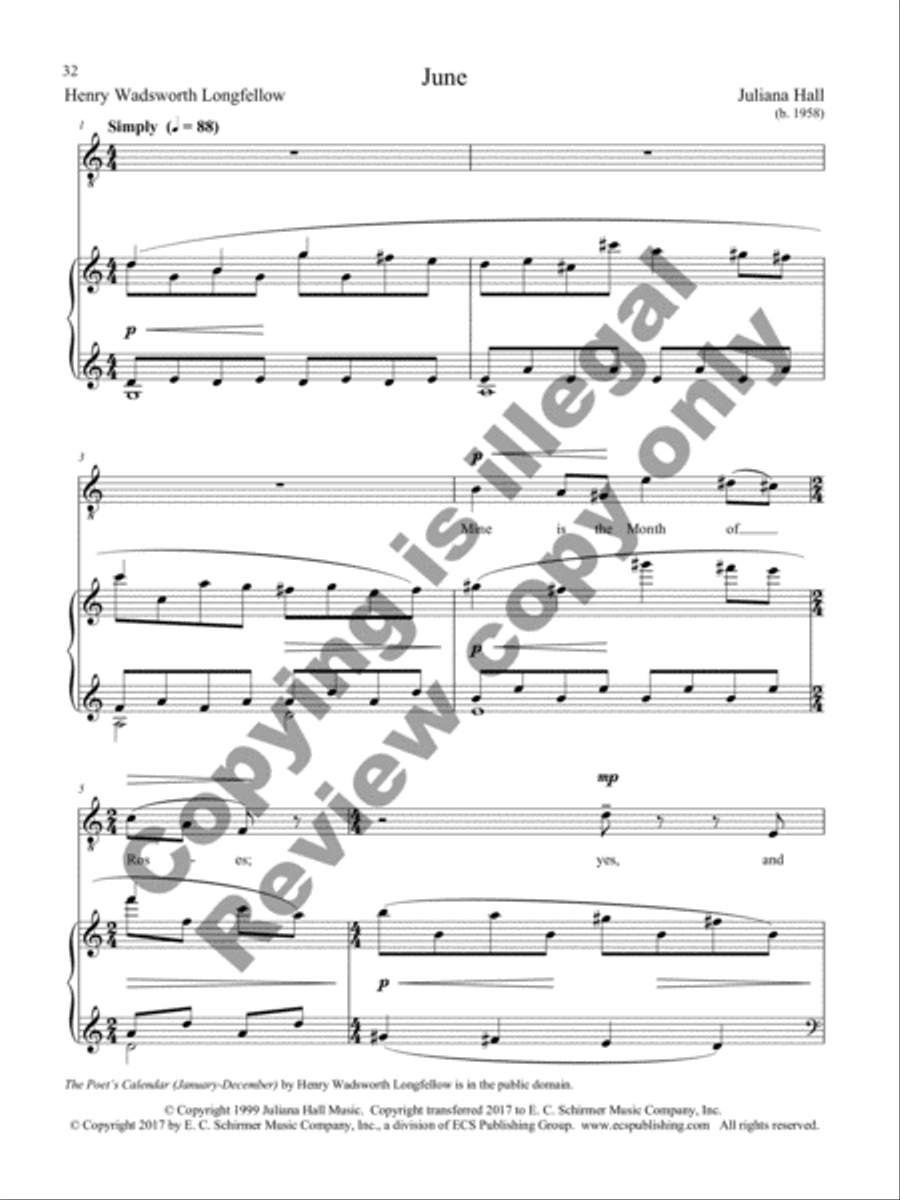 The Poet's Calendar Tenor Voice scores gallery preview page 35