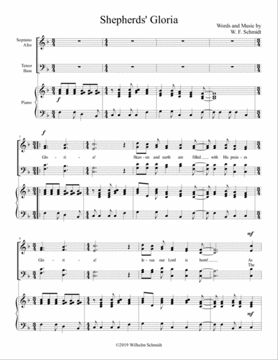 Shepherds' Gloria 4-Part scores gallery preview page 2