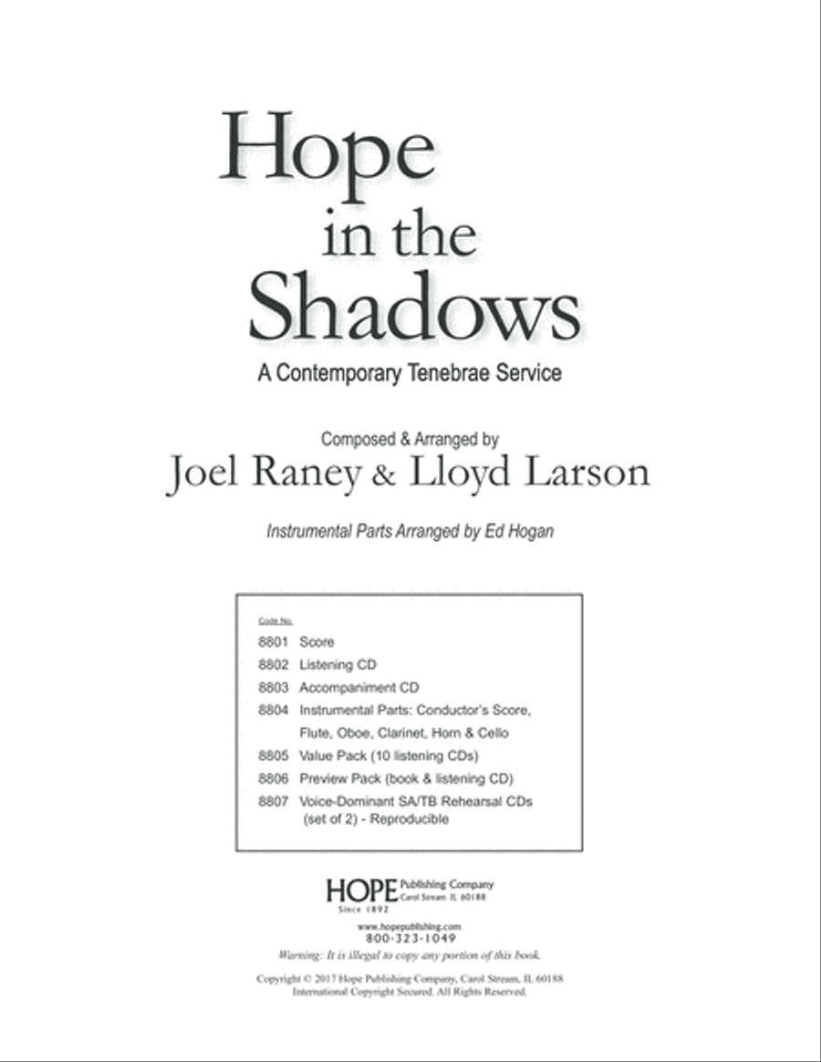 Hope in the Shadows-Score-Digital Download 4-Part scores gallery preview page 3