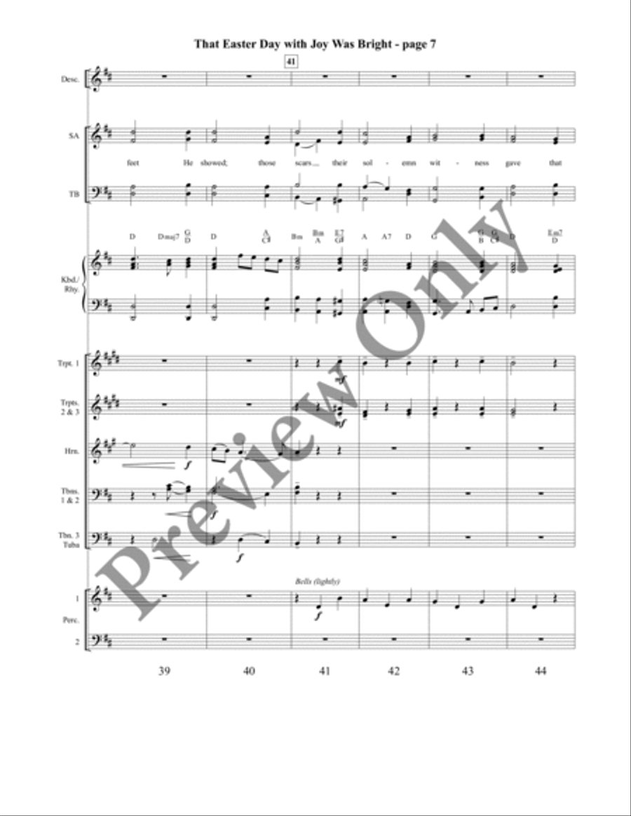 That Easter Day with Joy Was Bright (Orchestration) 4-Part scores gallery preview page 8