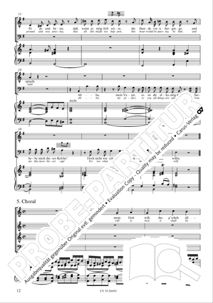 St. Mark Passion (Markus-Passion) 4-Part scores gallery preview page 13