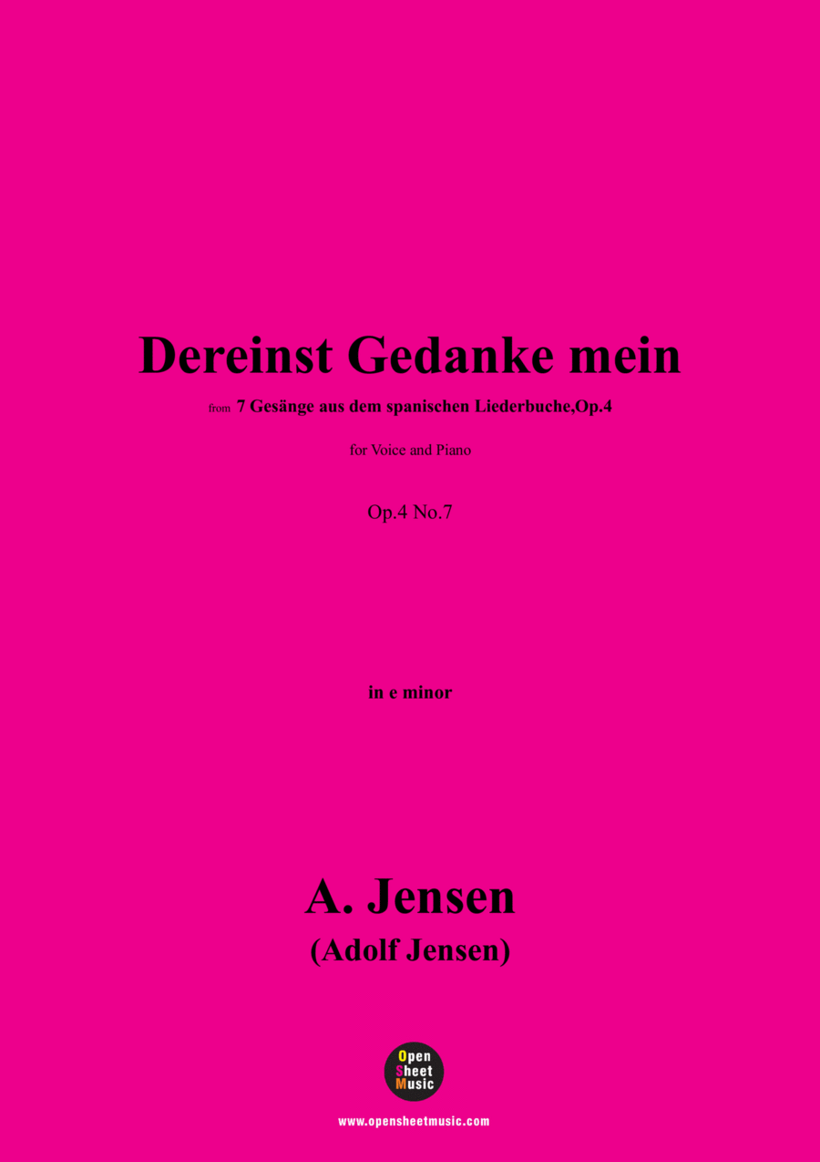 A. Jensen-Dereinst Gedanke mein,in e minor,Op.4 No.7 Voice scores gallery preview page 1