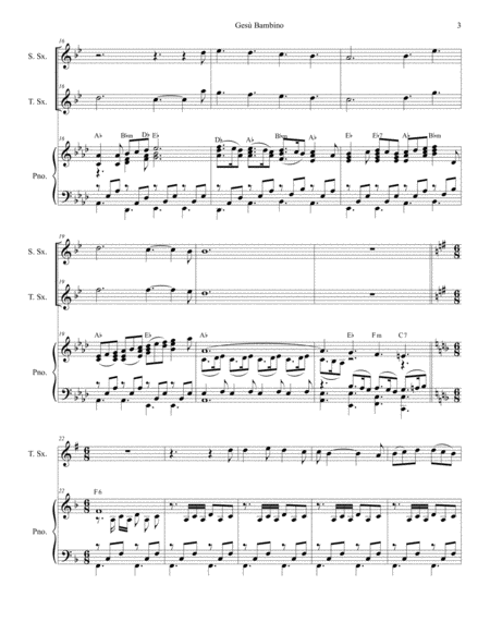 Gesu Bambino (with "Tu Scendi Dalle Stelle") (Duet for Soprano & Tenor Saxophone) image number null