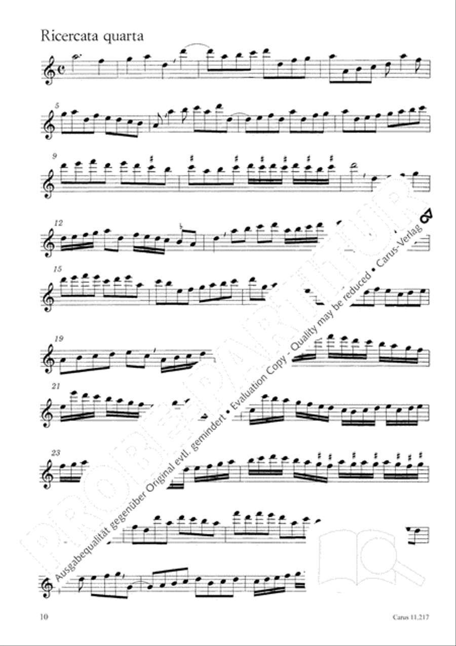 Vier Ricercare Recorder scores gallery preview page 12