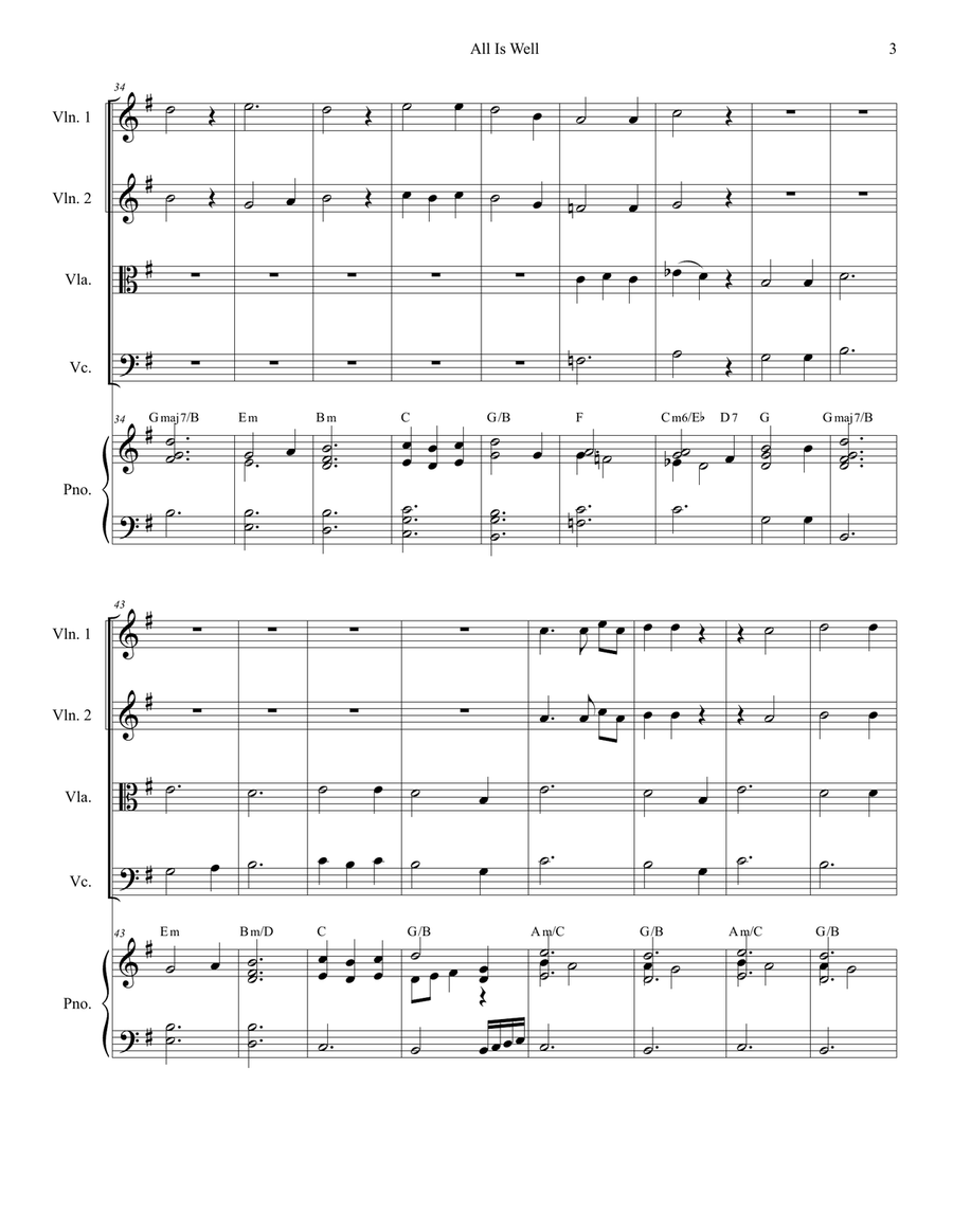 All Is Well All Is Well String Quartet scores gallery preview page 3
