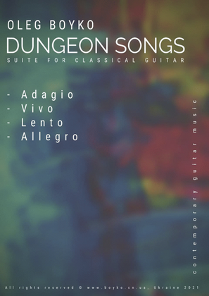 Book cover for Oleg Boyko. Suite for solo guitar "Dungeon Songs"