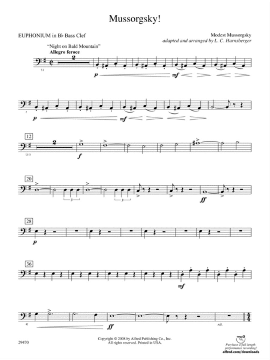 Mussorgsky!: (World Part) B-flat Baritone B.C. Concert Band scores gallery preview page 1
