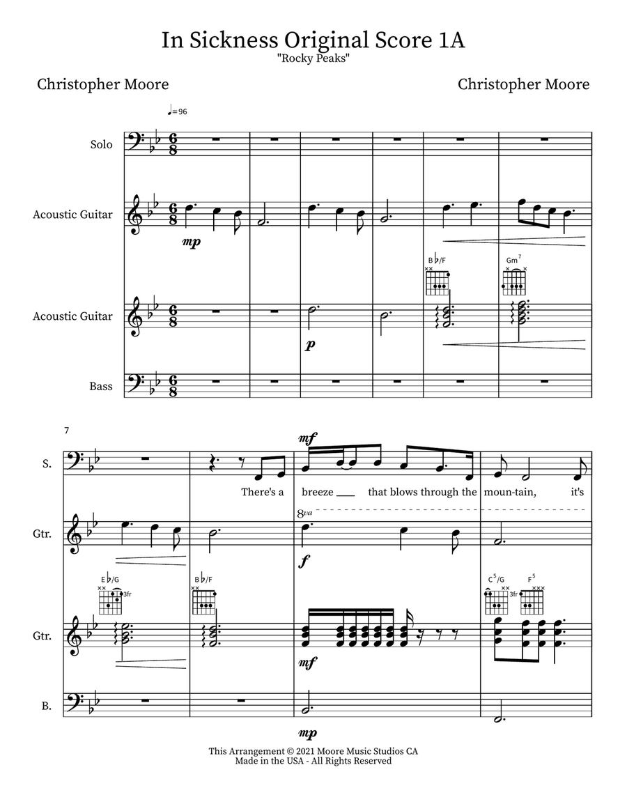 In Sickness Original Score 1A