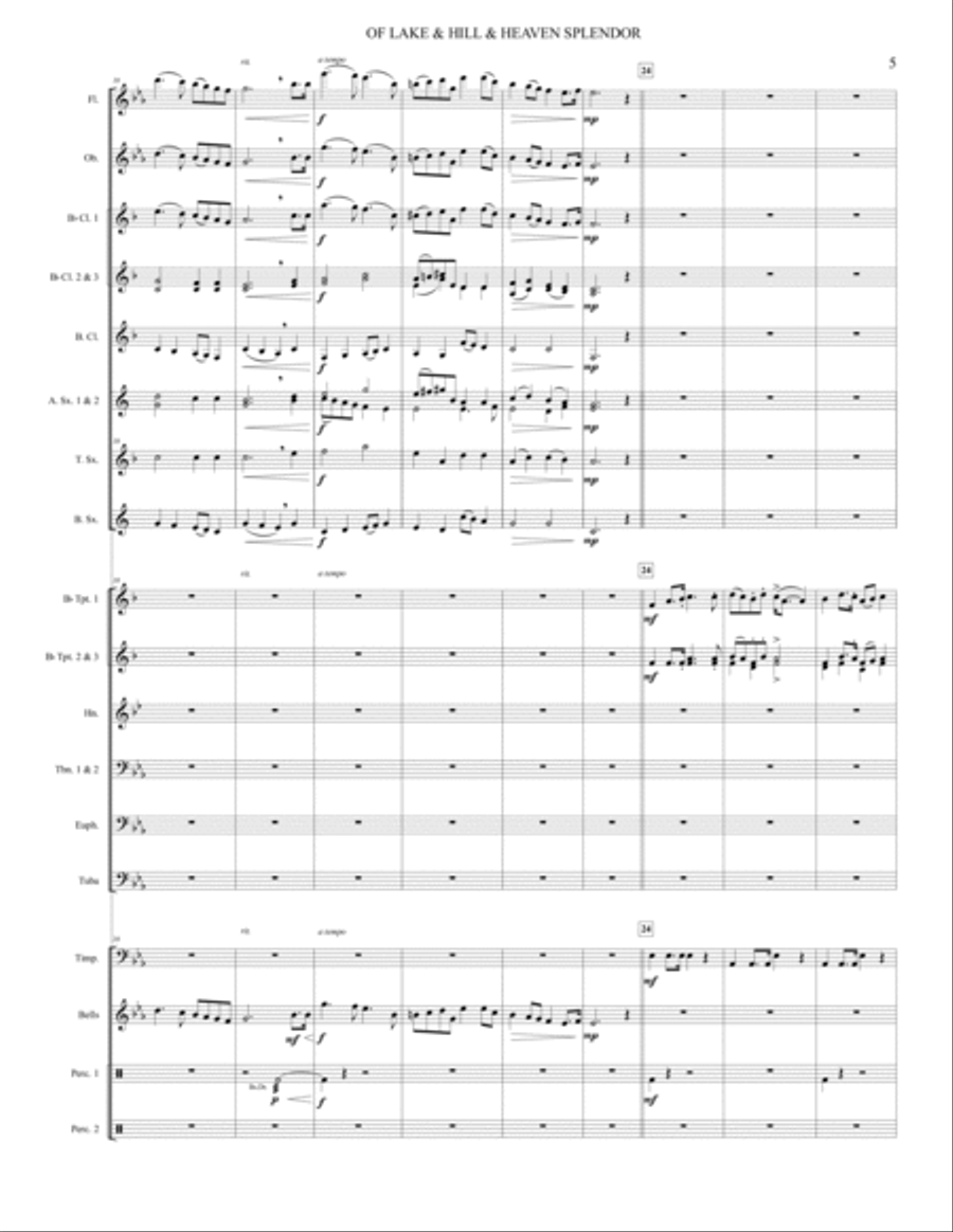Of Lake & Hill & Heaven Splendor - Concert Band - Wind Ensemble Concert Band scores gallery preview page 5