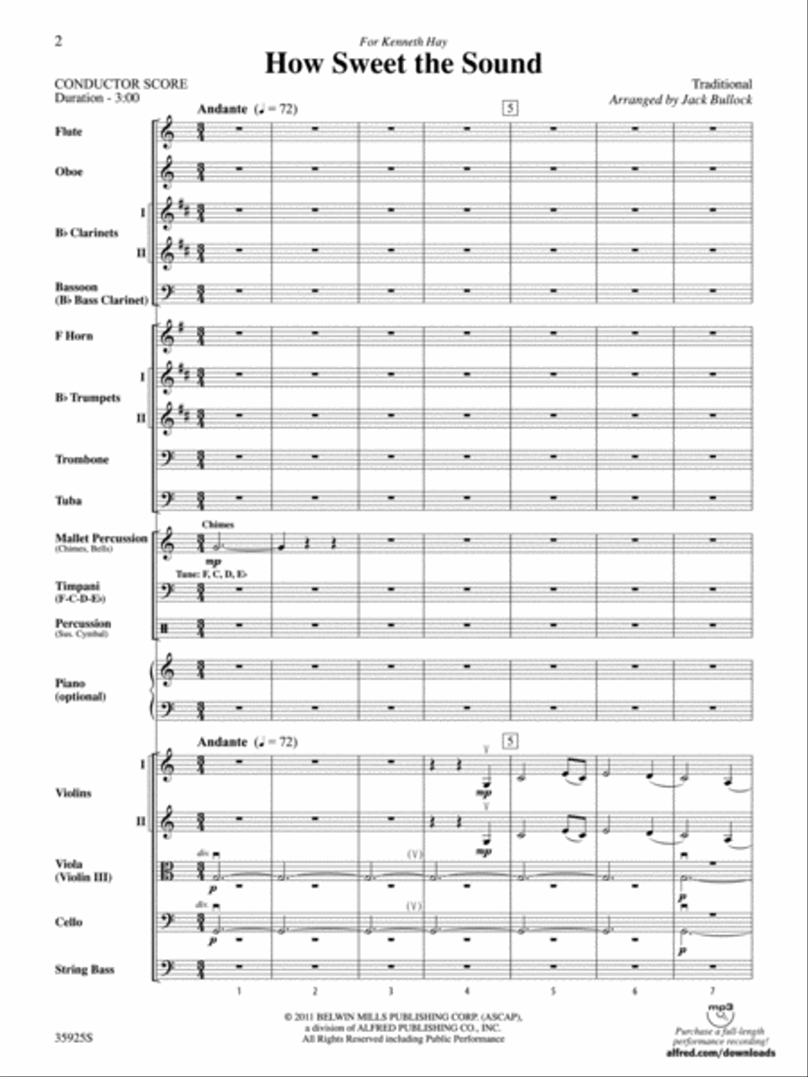 How Sweet the Sound Full Orchestra scores gallery preview page 2