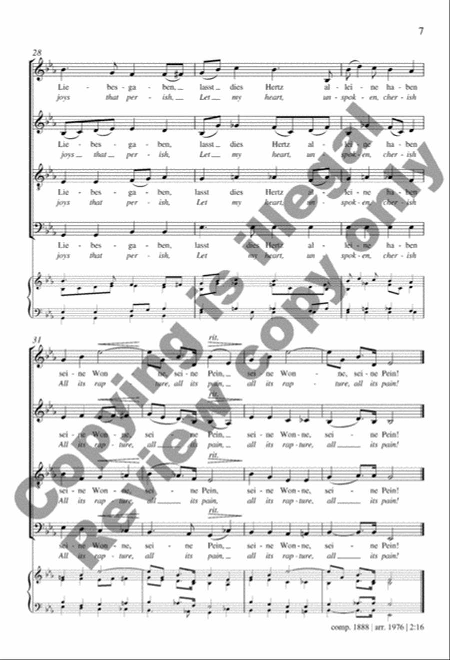 Verborgenheit (Concealment) 4-Part scores gallery preview page 7