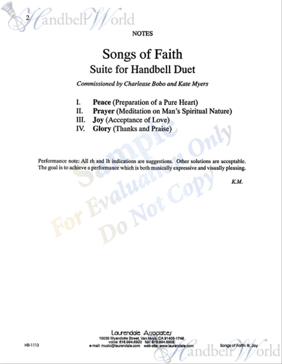 Songs of Faith III Joy