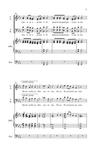 Gloria - Latin text octavo for SATB choir and organ. Brass parts available with full score.