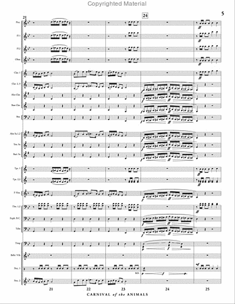 Carnival of the Animals Concert Band scores gallery preview page 6