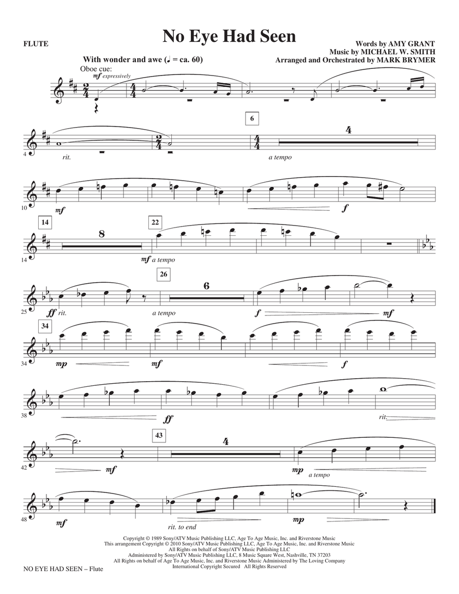 No Eye Had Seen - Flute