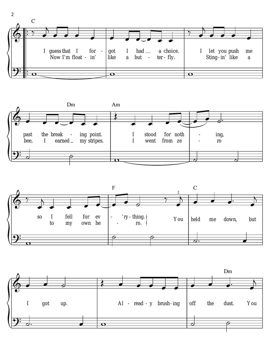 Roar Roar Easy Piano scores gallery preview page 2