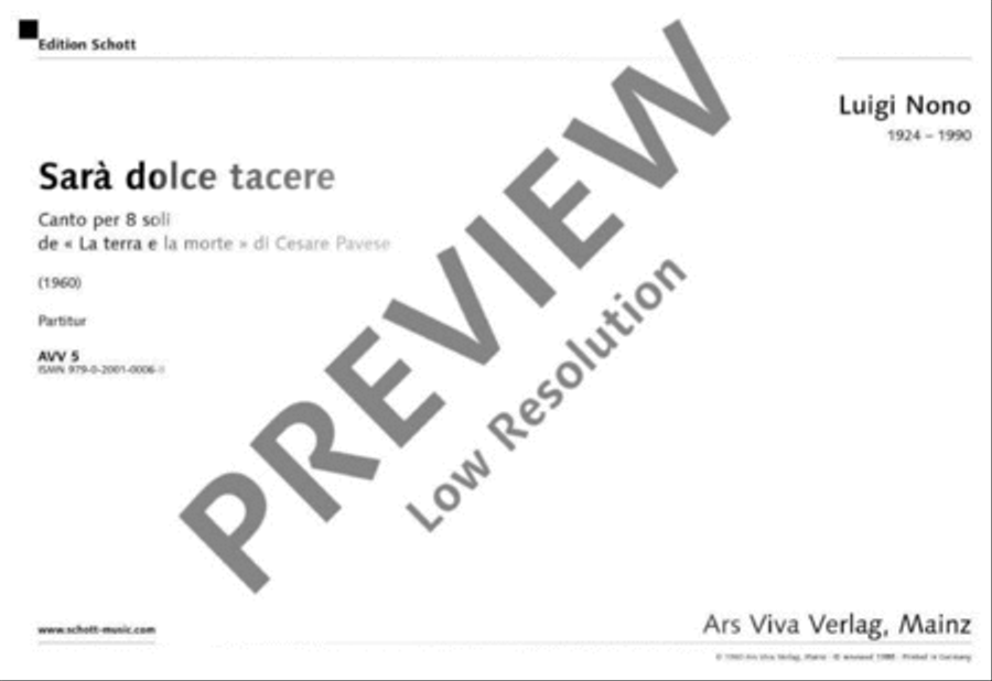 Sarà dolce tacere SSAATTBB scores gallery preview page 2