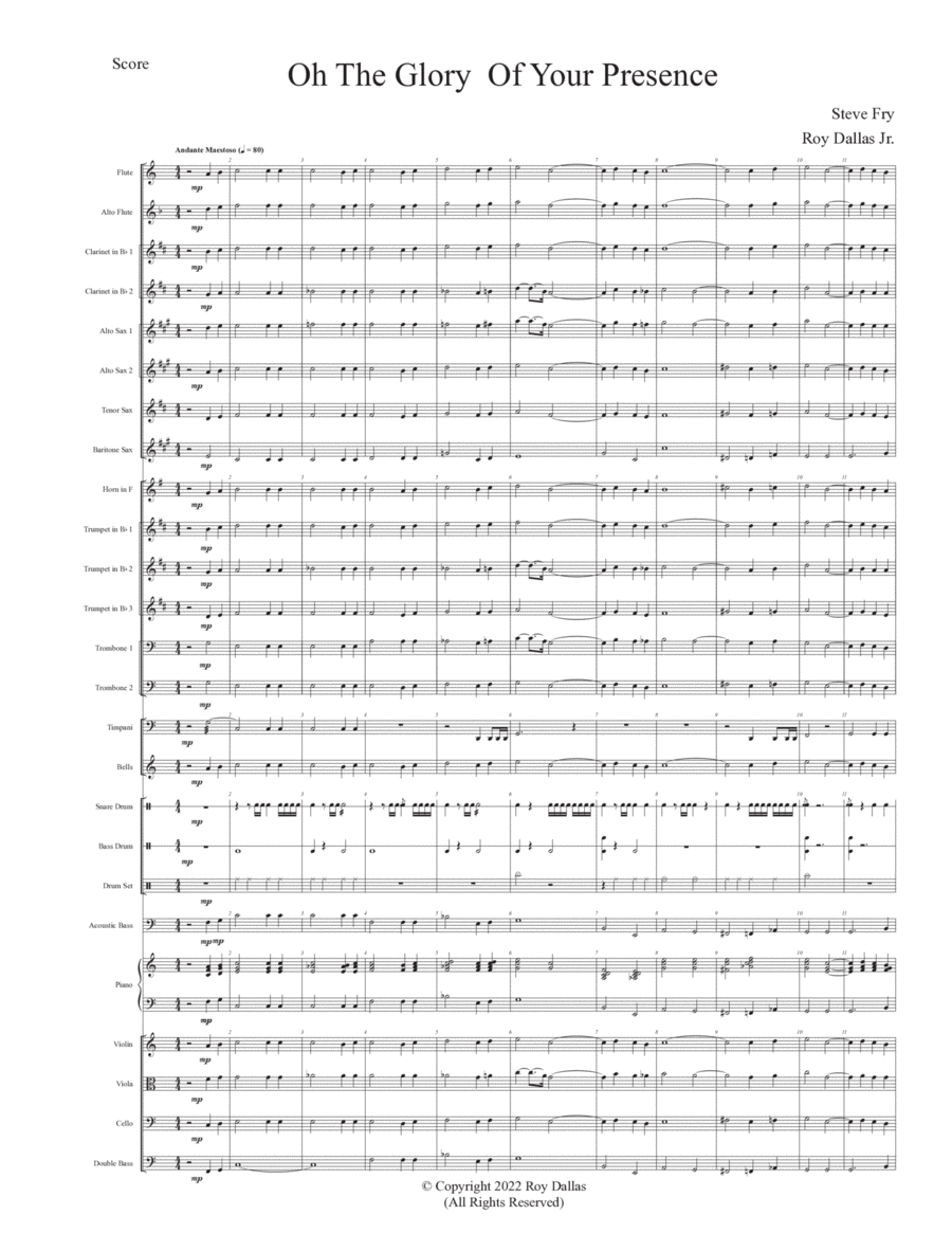 Oh, The Glory Of Your Presence Concert Band scores gallery preview page 1