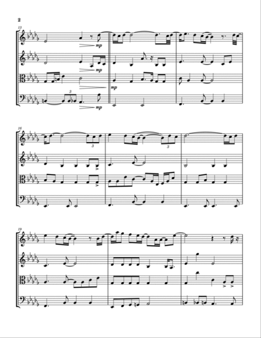 Ribbon In The Sky Ribbon In The Sky String Quartet scores gallery preview page 3