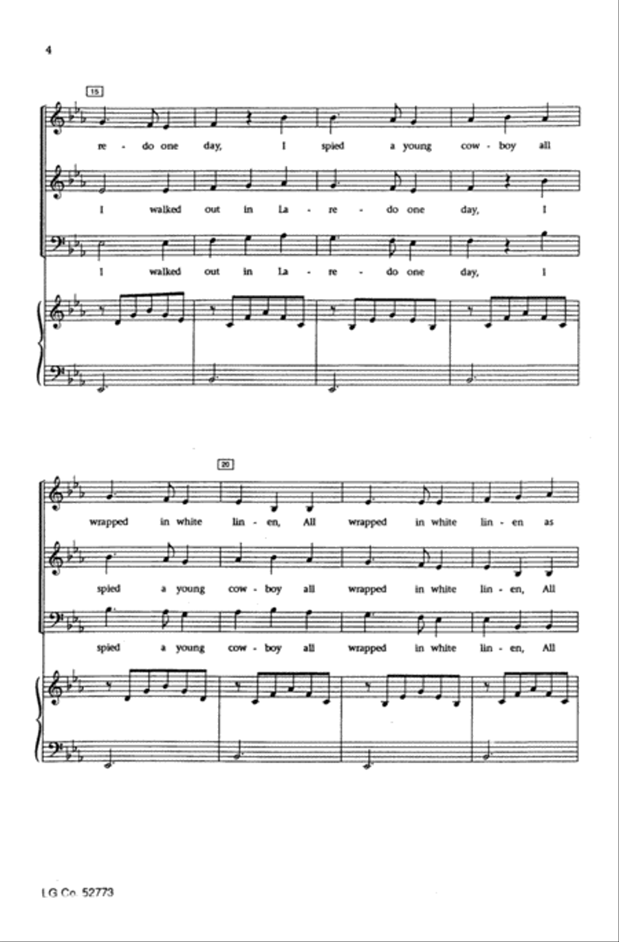 The Streets of Laredo 4-Part scores gallery preview page 17