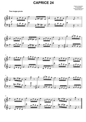 Book cover for Paganini - Caprice 24 (easy piano)