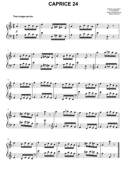 Paganini - Caprice 24 (easy piano) image number null