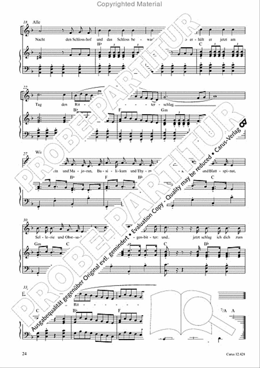 Die seltsamen Abenteuer von Don Quijote und Sancho Pansa Unison Choir scores gallery preview page 26