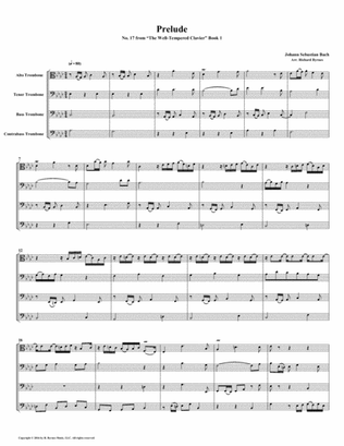 Prelude 17 from Well-Tempered Clavier, Book 1 (Trombone Quartet)