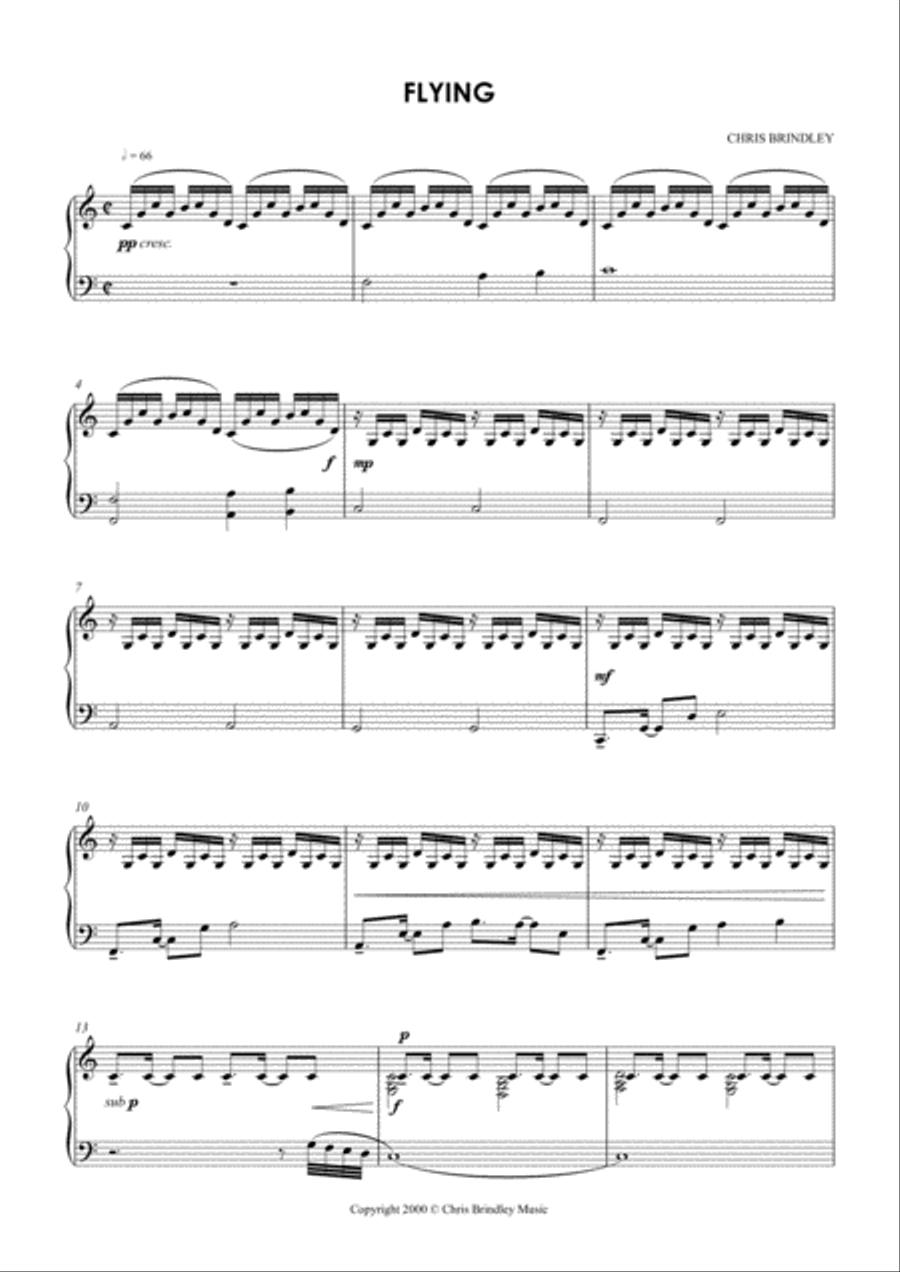 Flying Piano Solo scores gallery preview page 1