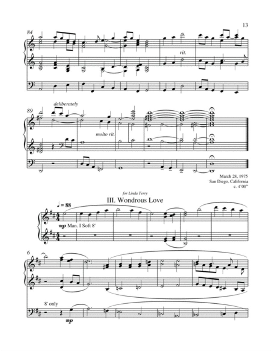 Three Contemplations on Southern Folk Hymns Organ scores gallery preview page 6