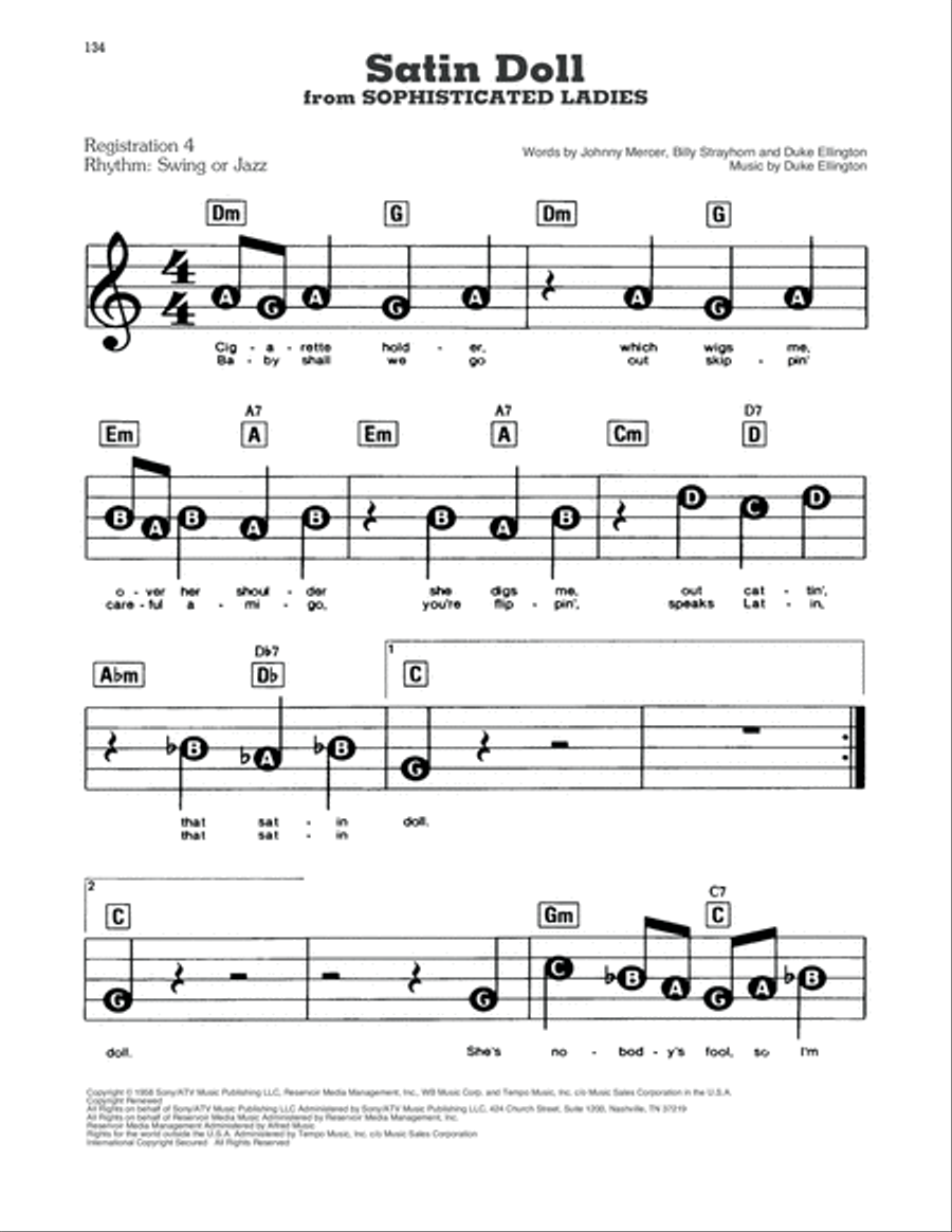 Satin Doll Satin Doll Voice scores gallery preview page 1