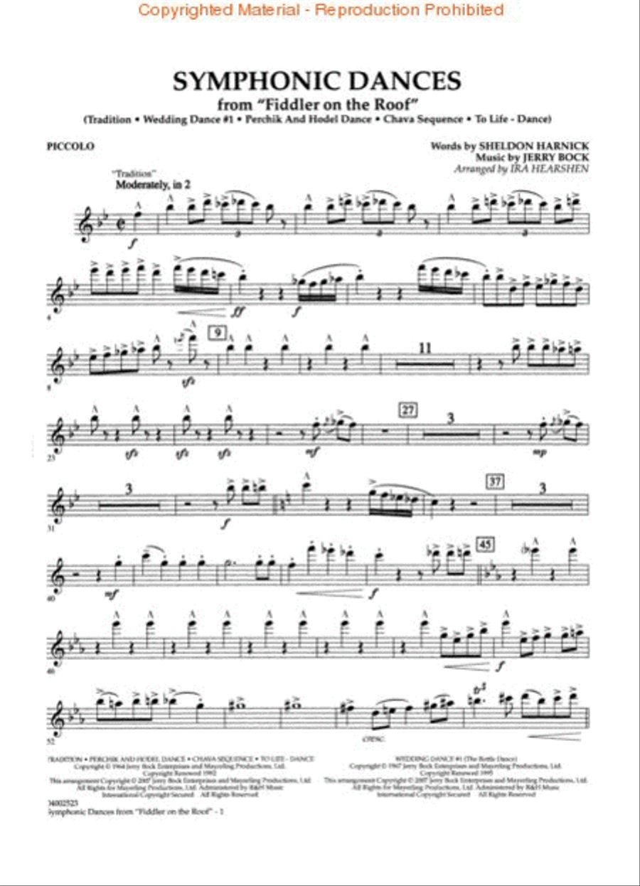 Symphonic Dances from Fiddler on the Roof Concert Band scores gallery preview page 4